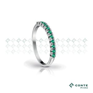 A-Rainbow ring with emeralds