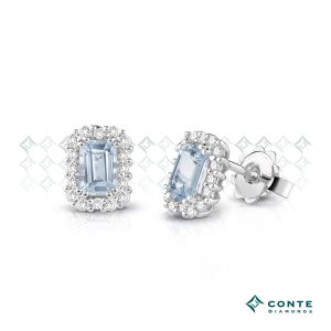 Earrings with aquamarine